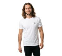 Alpha Industries T-Shirt mit Logo und Rundhalsausschnitt in Weiss, Größe S