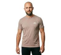 Alpha Industries T-Shirt BASIC T SMALL LOGO Herren Rundhals 100% Baumwolle Beige L