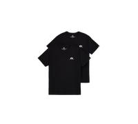 Rundhalsshirt ALPHA INDUSTRIES "Basic T Small Logo 2 Pack", Herren, Gr. XXXL, schwarz, Single Jersey, Obermaterial: 100% Baumwolle, bedruckt, modisch, regular fit, Rundhals, Kurzarm, Shirts (37037047-