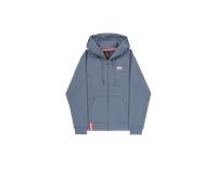 Kapuzensweatjacke ALPHA INDUSTRIES "Basic Zip Hoody SL", Herren, Gr. XXL, blau (denim blau), angeraute Sweatware, Obermaterial: 80% Baumwolle, 20% Polyester, bedruckt, normal normal, Rundhals, Rippbün