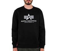 Alpha Industries Herren Sweater Basic Logo Reflective Print black S