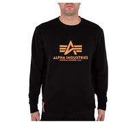 Alpha Industries Herren Sweater Basic Logo Reflective Print black/refl. orange S