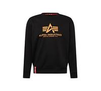 Alpha Industries Basic Sweater Reflective Print Sweatshirt für Herren Black/Refl.Oran