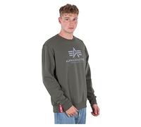 Alpha Industries Herren Sweater Basic Logo Reflective Print dark olive S
