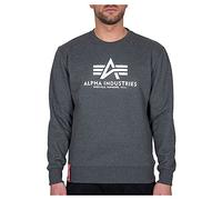 Alpha Industries Basic Sweater Sweatshirt für Herren Charcoal Heather/White