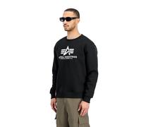Alpha Industries Herren Sweatshirt Basic, Logo-Print, 80% Baumwolle/20% Polyester, Schwarz 3XL