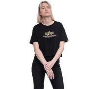 Alpha Industries Basic T COS HOL. Print Wmn T-Shirt für Damen Black/Gold Crystal