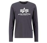 Alpha Industries Basic Big Logo Longsleeve Langarmshirt Größe XS Grau