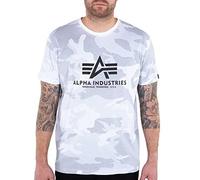 Alpha Industries T-Shirt mit Label-Print und Rundhalsausschnitt in Weiss, Größe M