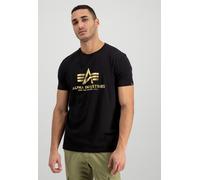 Alpha Industries Basic Foil Print Kurzarm-t-shirt XL Black / Yellow Gold