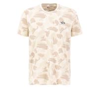 T-Shirt ALPHA INDUSTRIES "Alpha Industries Men - T-Shirts Basic T Small Logo Camo" Gr. M, beige (sand camo) Herren Shirts (46993012-M) sand camo