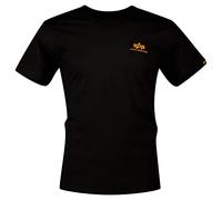 Alpha Industries Basic T Small Logo T-Shirt für Herren Black/Neon Orange