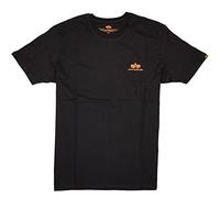 Alpha Industries Basic T Small Logo T-Shirt für Herren Black/Neon Orange