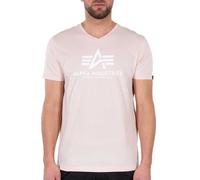 Alpha Industries Basic V-Neck T-Shirt, pink, Größe XL für Männer