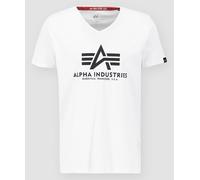 Alpha Industries Basic V-Neck T-Shirt, weiss, Größe S für Männer