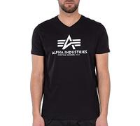 Alpha Industries Basic V-Neck T-Shirt, schwarz, Größe S für Männer