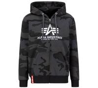 Hoodie ALPHA INDUSTRIES "Alpha Industries Men - Hoodies Basic Zip Camo" Gr. 2XL, schwarz (black camo) Herren Sweatshirts (98286043-XXL) black camo