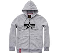 Alpha Industries Sweatjacke mit Logo-Details in Mittelgrau meliert, Größe S, Artikelnr. 1156832S Mittelgrau meliert S Herren