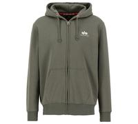 Alpha Industries - Basic Zip Hoody Small Logo Kapuzenjacke - Dark Olive L