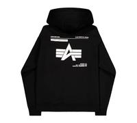 Alpha Industries Label Zip Back Print Hoodie Größe L Schwarz