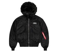 Alpha Industries Herren 45P Hooded Custom Bomberjacke, Black/Black, XL