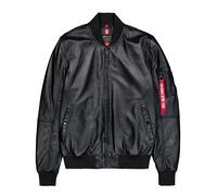 Alpha Industries Black Herren XL Alpha MA-1 Leather Bomber Jacket