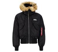 Alpha Industries CWU 45P Hooded Custom Fliegerjacke (Sale) black/reflective, Größe XXL, Herren, mit Kapuze, Synthetik