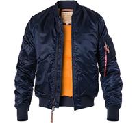 ALPHA INDUSTRIES Blouson Herren Stehkragen Mikrofaser blau, XL