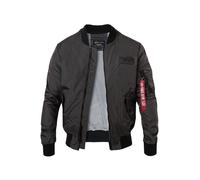 ALPHA INDUSTRIES Blouson Herren Stehkragen Mikrofaser grau, S