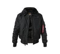 ALPHA INDUSTRIES Blouson Herren Umlegekragen Mikrofaser schwarz, L