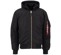 Alpha Industries MA-1 Zip Hood Back Embroidery Bomberjacke Größe S Schwarz