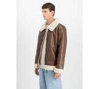 B-3 Faux Leather Bomber Jacket L