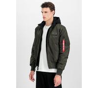 Bomberjacke ALPHA INDUSTRIES "MA-1 D-TEC", Herren, Gr. XL, braun (schwarz olive), Web, Obermaterial: 100% Nylon, unifarben, schmal, Rundhals, eingesetzt Rippbündchen, Jacken Bomberjacke (53176664-XL)
