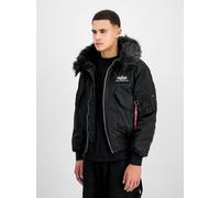 Winterjacke ALPHA INDUSTRIES "45/P Hooded Custom", Herren, Gr. L, schwarz (schwarz, schwarz), Obermaterial: 100% Nylon, Futter: 100% Nylon, Füllung: 100% Polyester, Jacken (22865224-L) schwarz, schwar