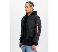Bomberjacke ALPHA INDUSTRIES "MA-1 TT Hood", Herren, Gr. XL, schwarz, Web, Obermaterial: 100% Nylon, modisch, slim fit, Langarm, Jacken (30048842-XL) schwarz