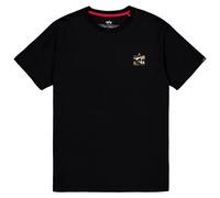 Rundhalsshirt ALPHA INDUSTRIES "Camo Logo Puff Print BP T" Gr. L, schwarz (black) Herren Shirts (40487727-L) black