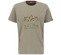 Kurzarmshirt ALPHA INDUSTRIES "Camo PP T" Gr. XXXL, grün (olive) Herren Shirts (93485410-XXXL) olive