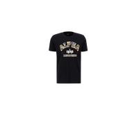 T-Shirt ALPHA INDUSTRIES "Alpha Industries Men - T-Shirts College Camo T" Gr. 2XL, schwarz (black) Herren Shirts (85817500-XXL) black