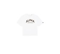 T-Shirt ALPHA INDUSTRIES "Alpha Industries Men - T-Shirts College T" Gr. M, weiß (white) Herren Shirts (79106910-M) white