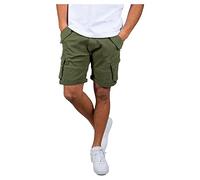Shorts ALPHA INDUSTRIES "Combat Short", Herren, Gr. 31, Normalgrößen, grün (schwarz olive), Obermaterial: 98% Baumwolle, 2% Elastan; Futter: 100% Baumwolle, Hosen Shorts (34180254-31) schwarz olive