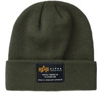 Alpha Industries Beanie Mütze Crew Beanie – Unisex – 100% Polyacryl – Dunkelgrün, One Size
