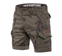 Alpha Industries Crew Shorts dark oliv camo, Größe 33, Herren, Baumwolle