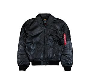 Alpha Industries CWU-45/P Leather Jacket Schwarz in Größe M