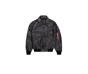 Alpha Industries CWU-45/P Leather MODify Lederjacke Größe S Schwarz
