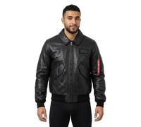 Alpha Industries CWU-45/P Leather Lederjacke Größe XL Schwarz