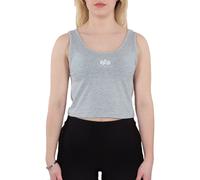 Alpha Industries Damen Basic Crop-Tank SL greyheather/white L