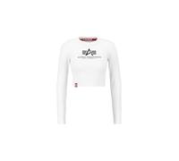 Longsleeve ALPHA INDUSTRIES "Alpha Industries Women - Longsleeves Basic Cropped LS Wmn" Gr. S, weiß (white) Damen Shirts (57164368-S) white