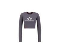 Alpha Industries Damen Basic Cropped LS, Vintage Grey, M