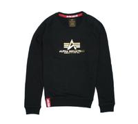 Alpha Industries Damen New Basic Sweater Wmn Foil Print black/metalgold M