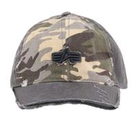 Alpha Industries Distressed Logo Camo Cap Größe onesize Woodland Camouflage